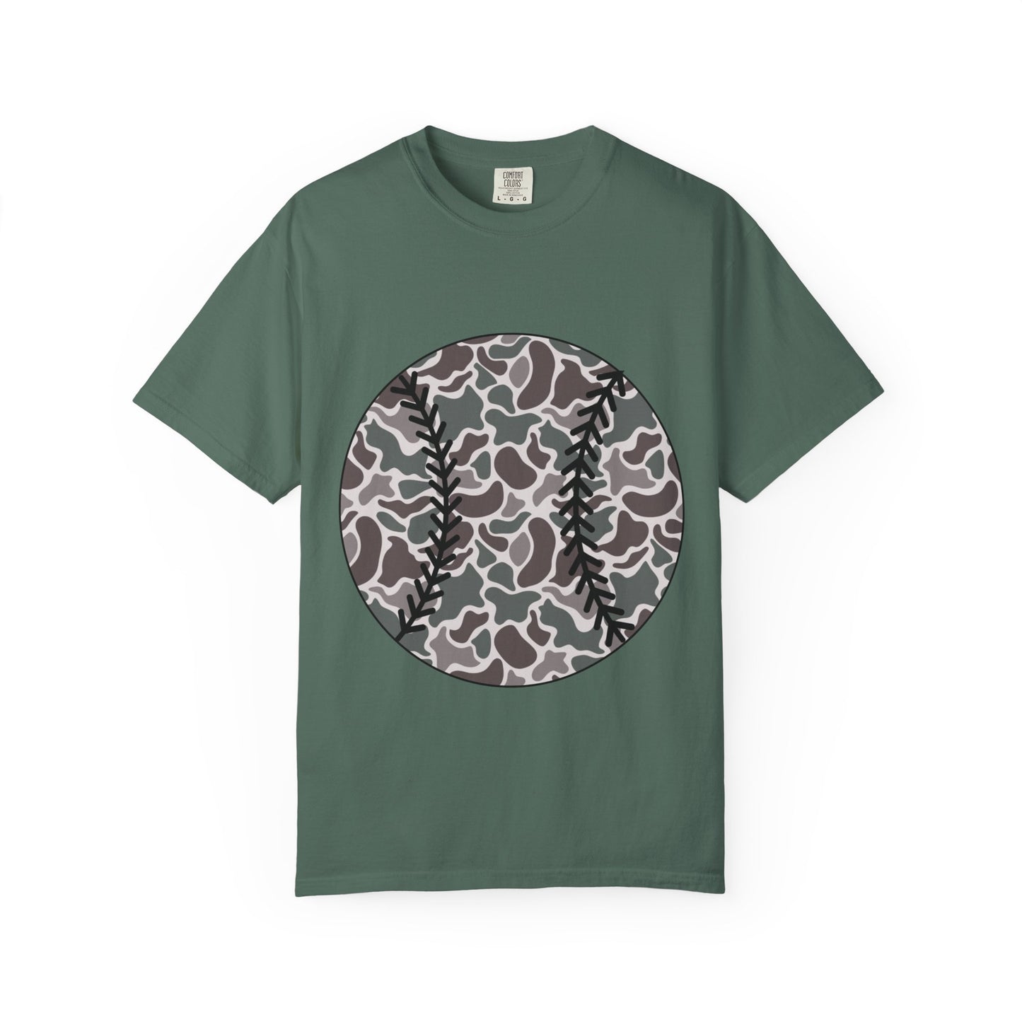 Baseball Camo Tee — Circle Camouflage Baseball Graphic T-Shirt
