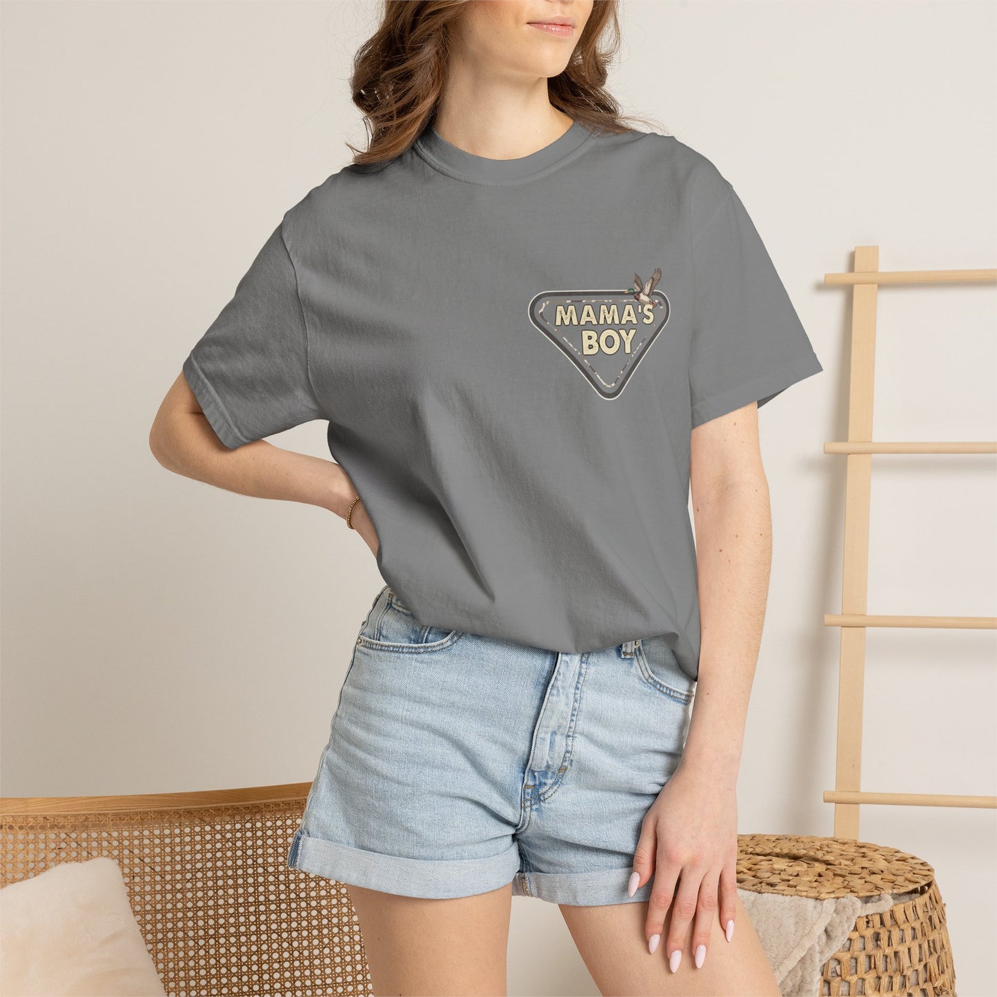 Mama's Boy Graphic T-Shirt — Vintage Duck Camo Chest & Back Tee