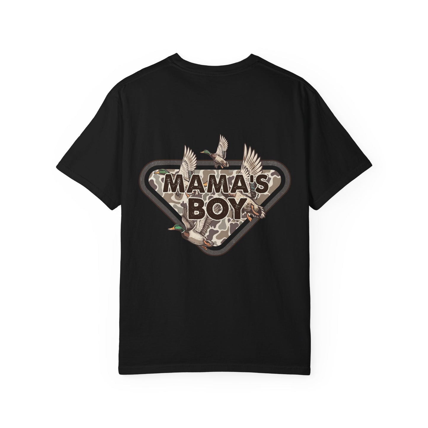 Mama's Boy Graphic T-Shirt — Vintage Duck Camo Chest & Back Tee