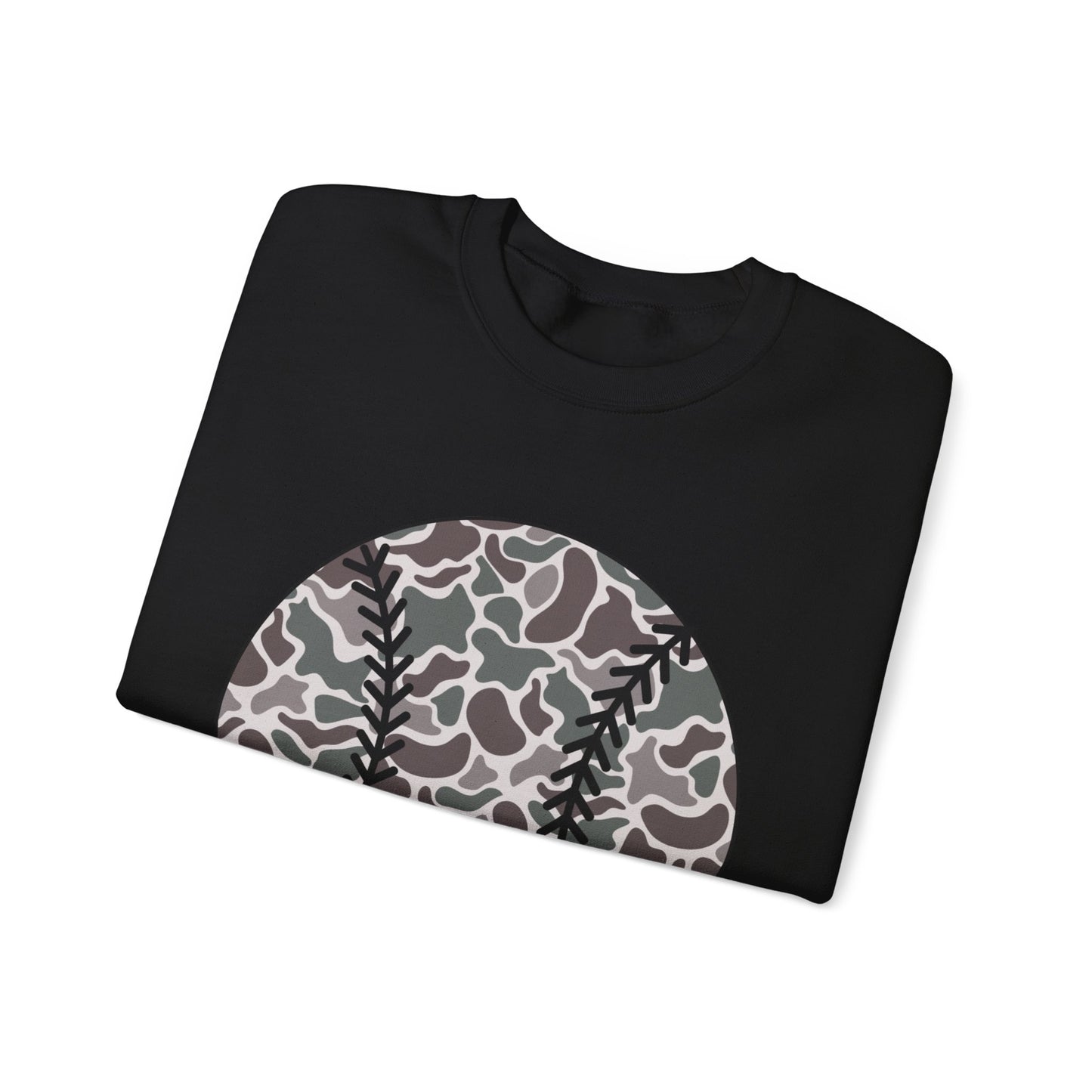 Baseball Camo Crewneck Sweatshirt – Grey Camouflage Baseball Tee Gift