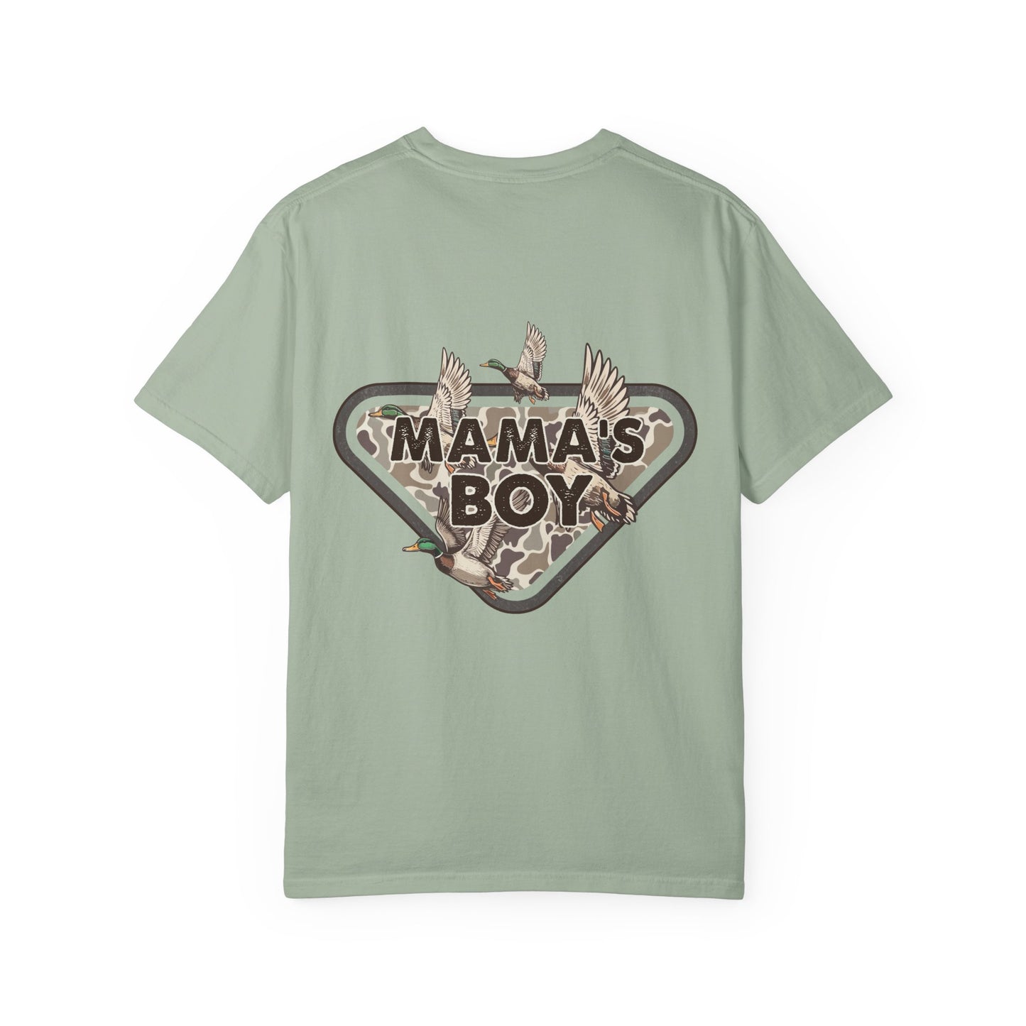Mama's Boy Graphic T-Shirt — Vintage Duck Camo Chest & Back Tee