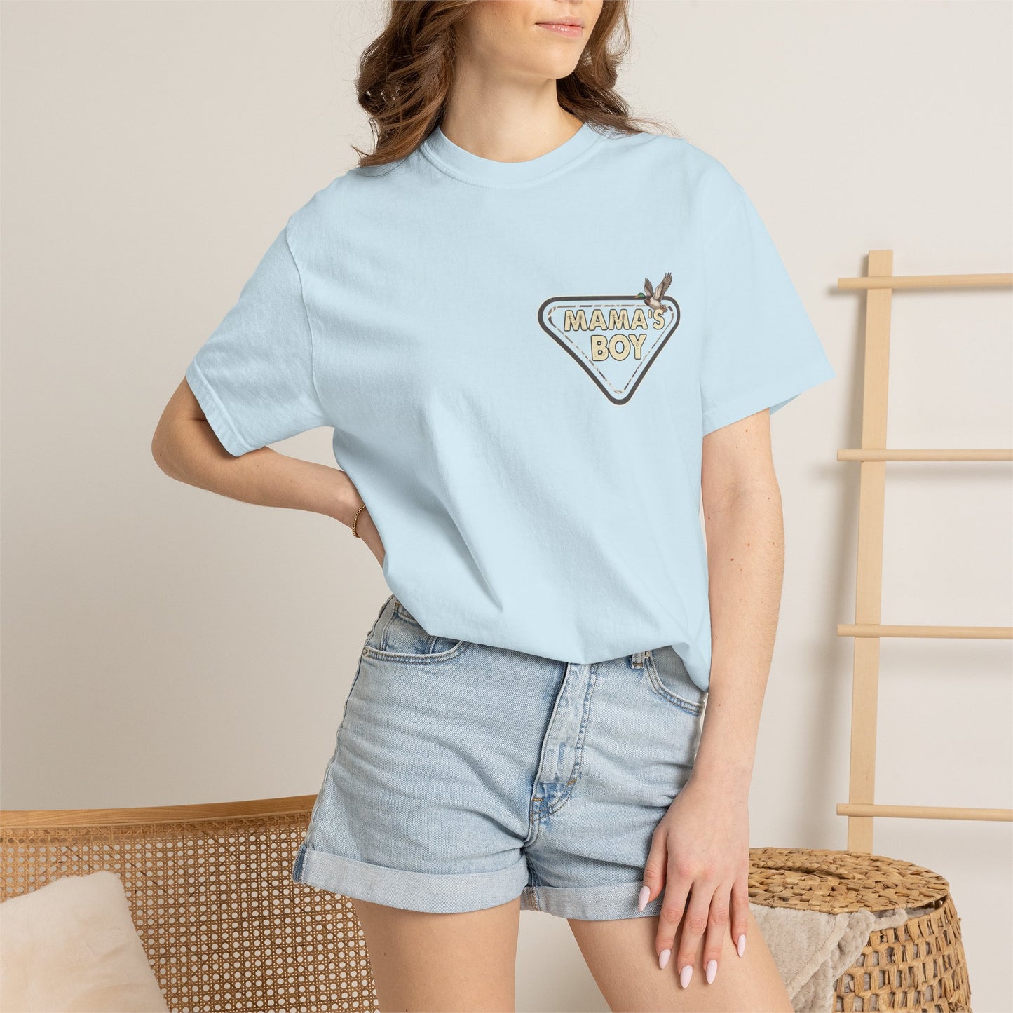 Mama's Boy Graphic T-Shirt — Vintage Duck Camo Chest & Back Tee